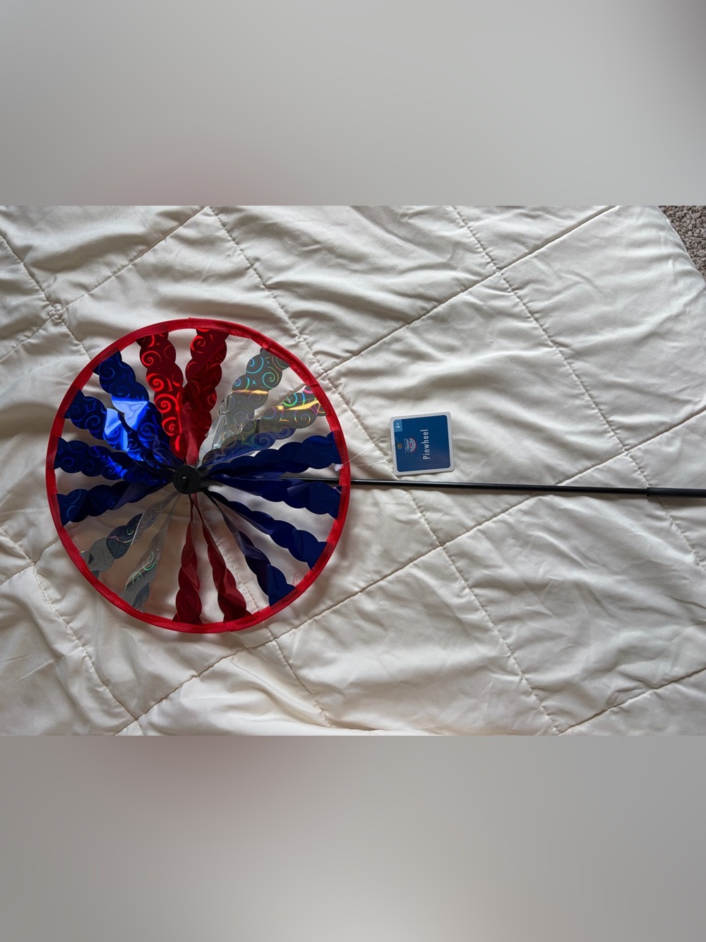Patriotic Red, Blue & Silver Pinwheel - Home Party Supplies